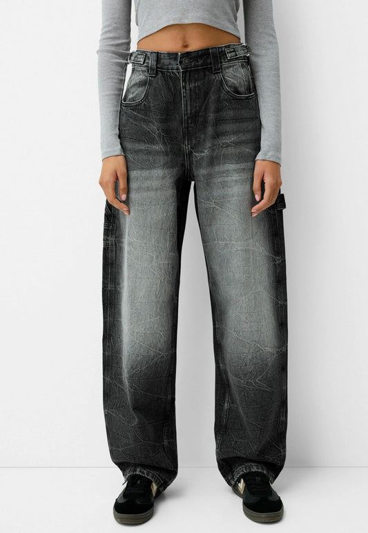 0010 BK Unisex baggy carpenter Jeans black