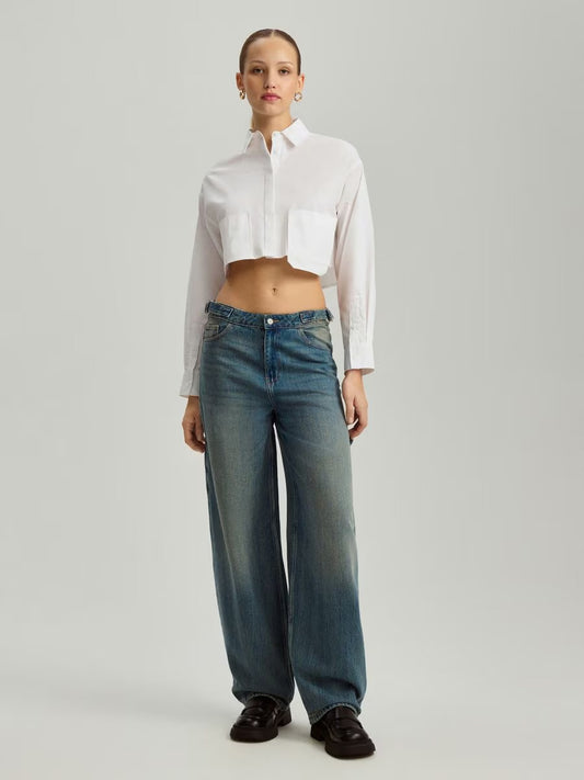 0011 Unisex baggy carpenter jeans dusty blue