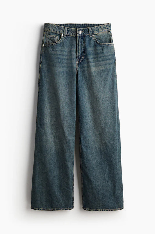2025 MH Highwaist baggy wide leg jeans vintage blue