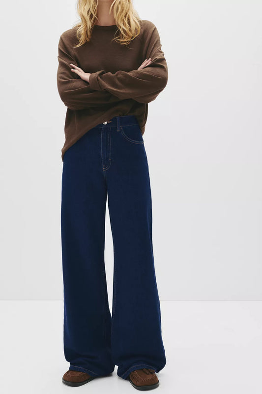 001 Pb raw wash Highwaist wide leg jeans