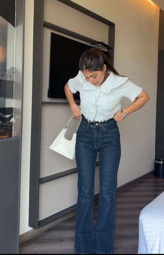 SFK premium Highwaist Flared Jeans Tint blue