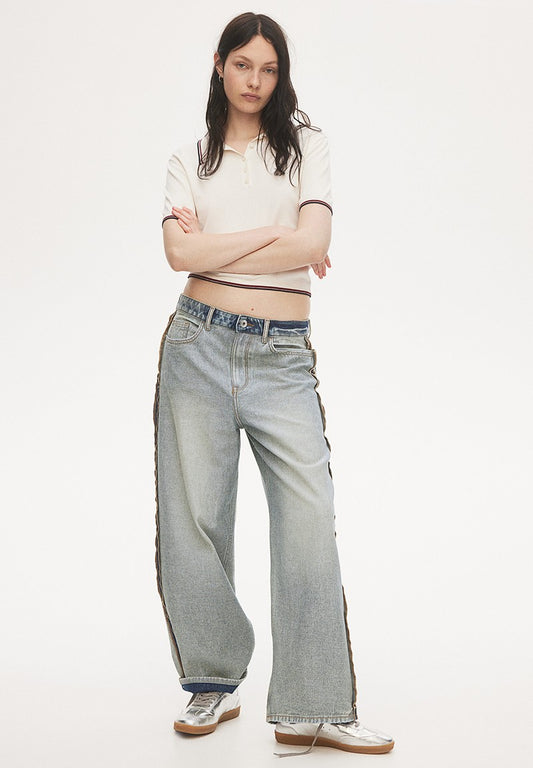 001 Mh unisex new Highwaist baggy wide jeans