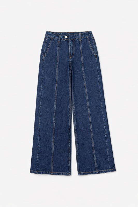 001 CTN Midnight Blue High-Rise Wide Leg Jeans