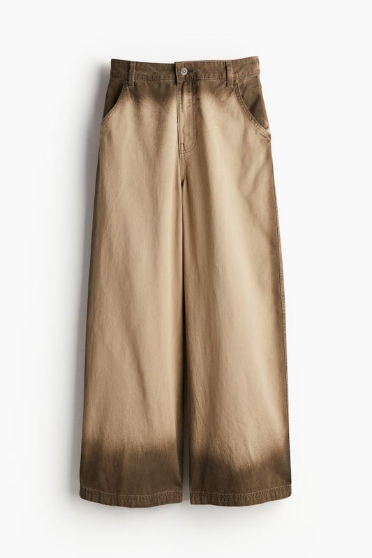 MH cotton twill wide leg trouser