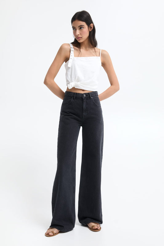 05 Black Highwaist Pb wide leg jeans