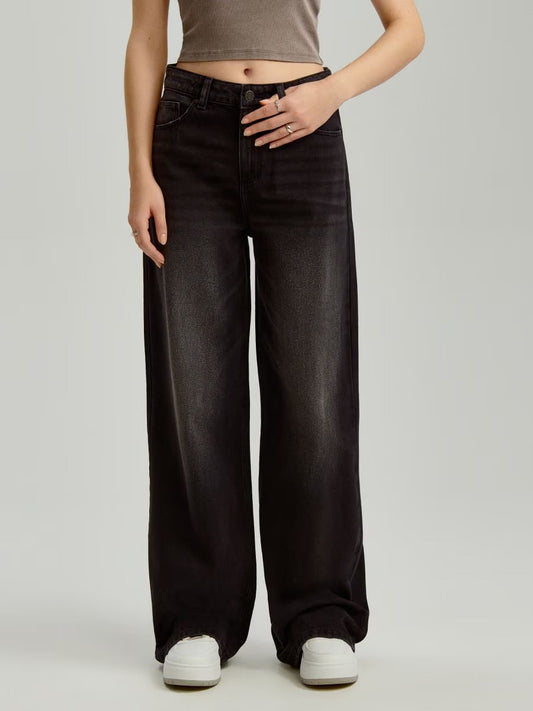 2025 HS black wash wide leg Jeans
