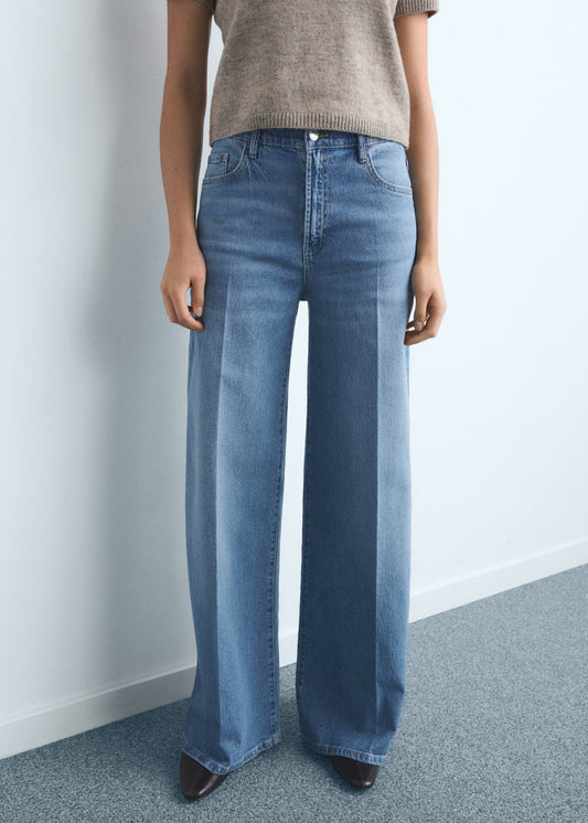 003 MNG Highwaist Midblue ultra wide leg jeans
