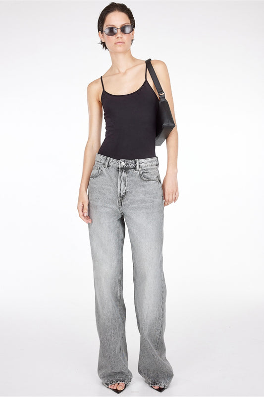 2024 mh high waist wide leg jeans grey