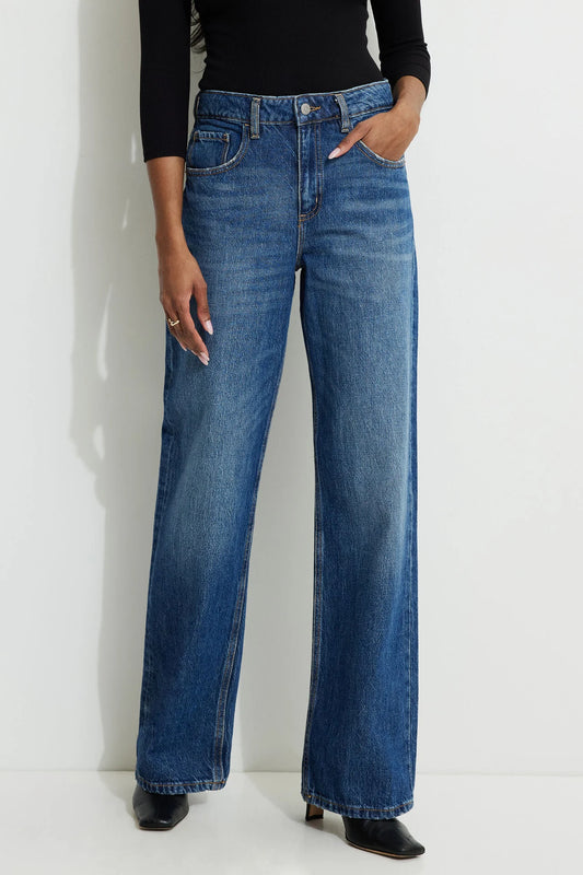 014 GH Darkblue Highwaist wide leg jeans