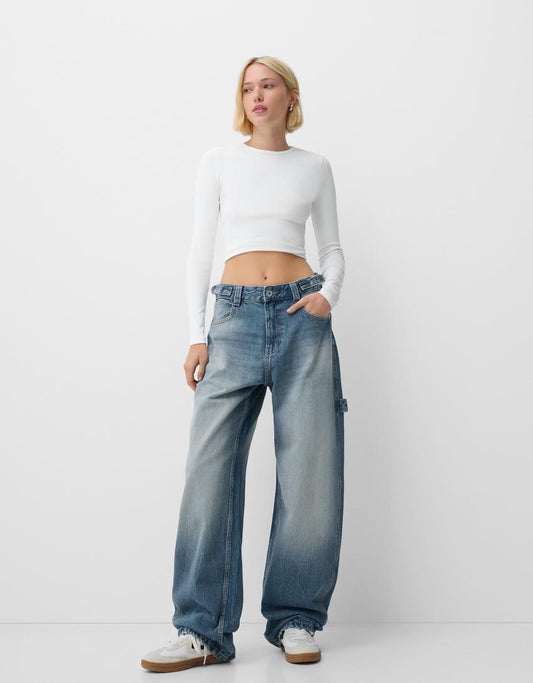 2024 unisex baggy carpenter jeans Highwaist blue