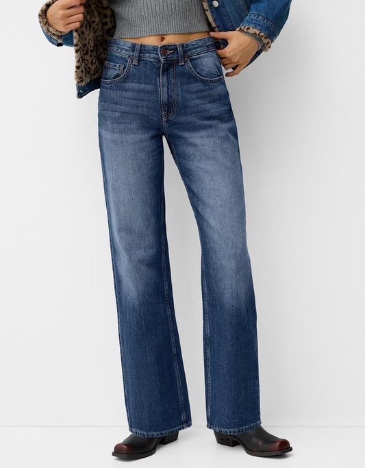 2024 Bk Highwaist Darkblue wide leg jeans