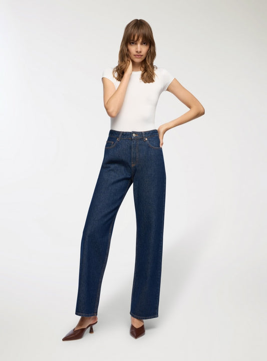 01 TNV raw wash wide leg jeans