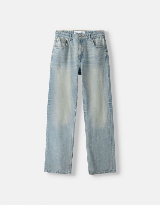 BK Premium High Rise Straight-fit Jeans light blue