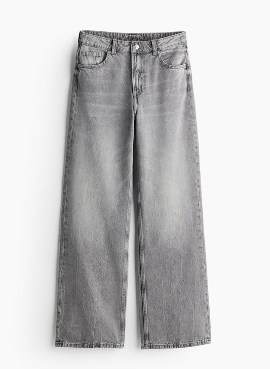 2024 mh high waist wide leg jeans grey