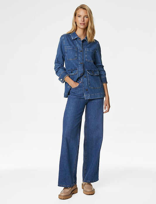 SM Highwaist denim blue wide leg jeans