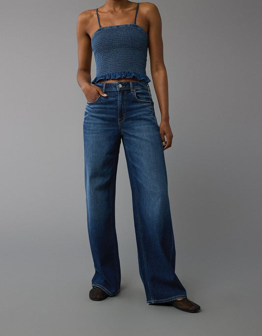 2024 Ae Highwaist straightfit Darkblue jeans