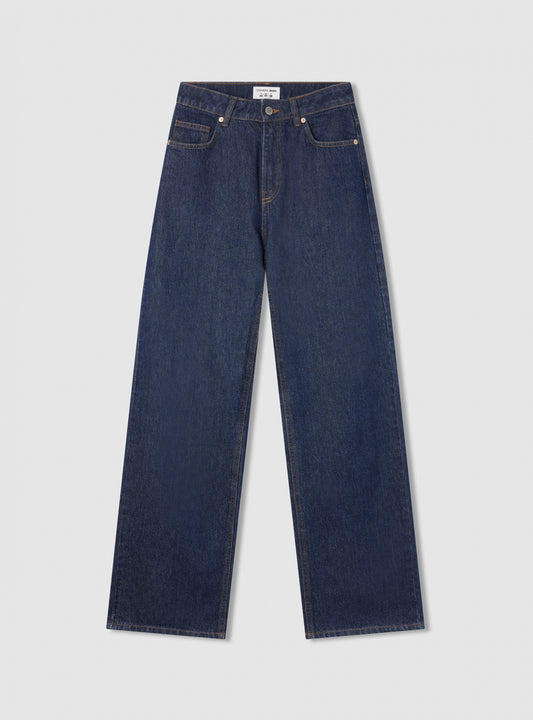 01 TNV raw wash wide leg jeans